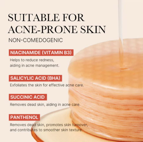 BOSSOCOH Red Succinic Acid Peeling Pad