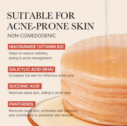 BOSSOCOH Red Succinic Acid Peeling Pad